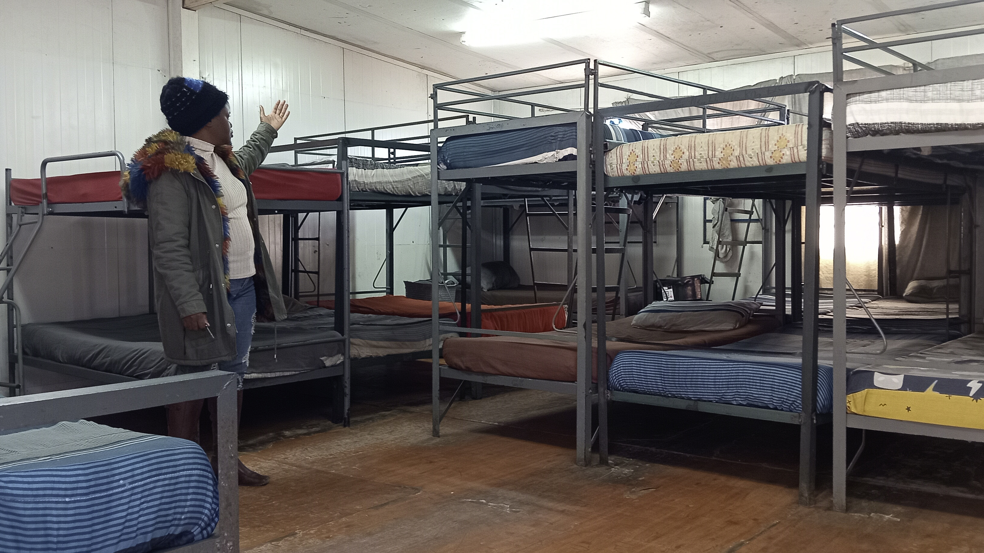Chairperson of the school governing body, Lizzy Mothatego inside the makeshift dormitories at Botlokwa Special School in Limpopo, South Africa on 06 June 2025. Photograph Ntokozo Abraham/SAAJP