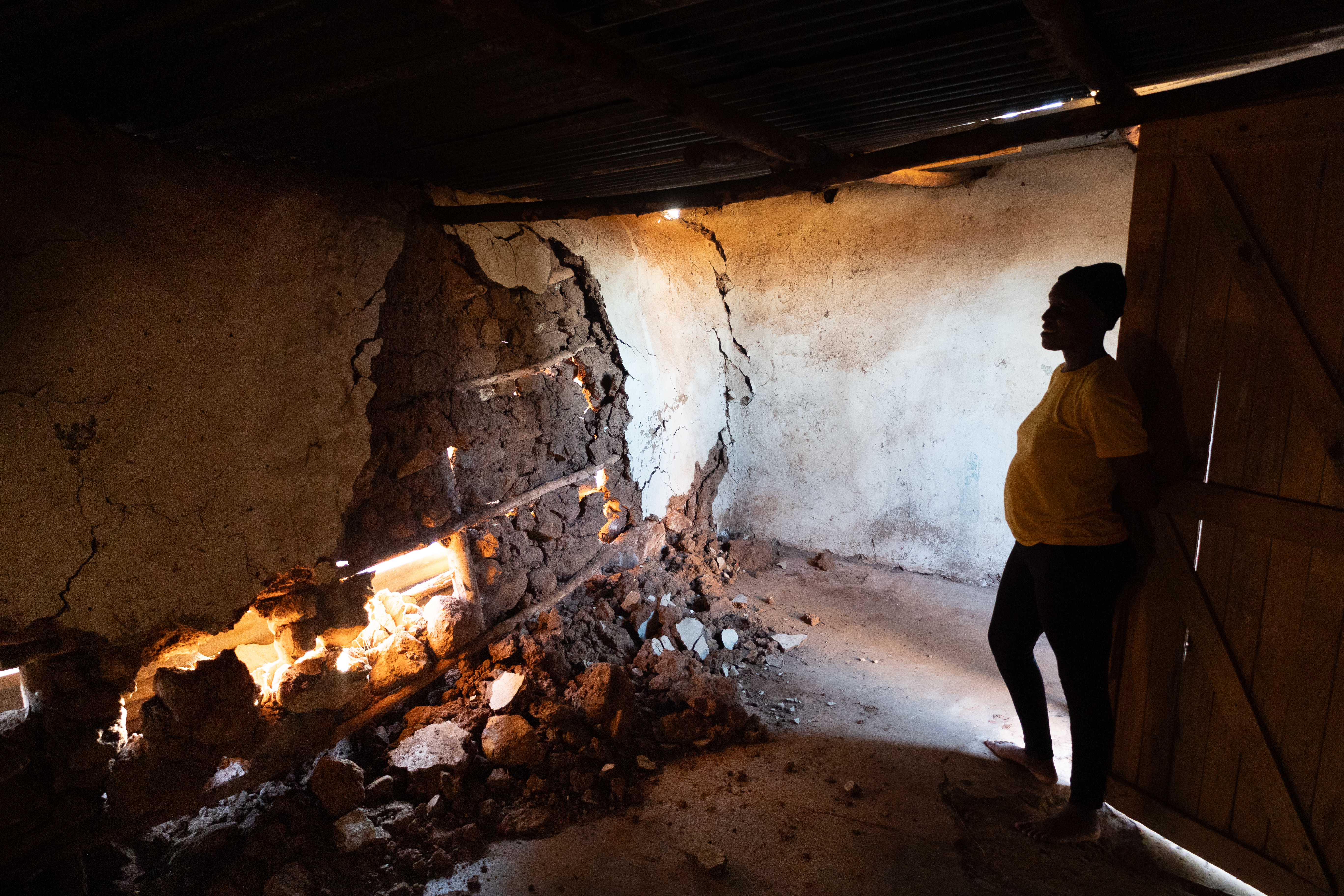 Florance Mdluli,who is partially blind, shows a structure she used to live in before the wall collapsed, 05 February 2026, at their home in Belkop Farm, near Mashishing, formerly known as Lydenburg, Mpumalanga. Mdluli’s two daughters, Princess and Angel Mashego are attending school at the Bosele School for the Blind and Deaf, in Monsterlus, Limpopo. Picture: Alaister Russell